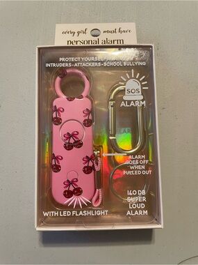 Simply Southern Pink Cherry Personal Safety Alarm with LED & Carabiner